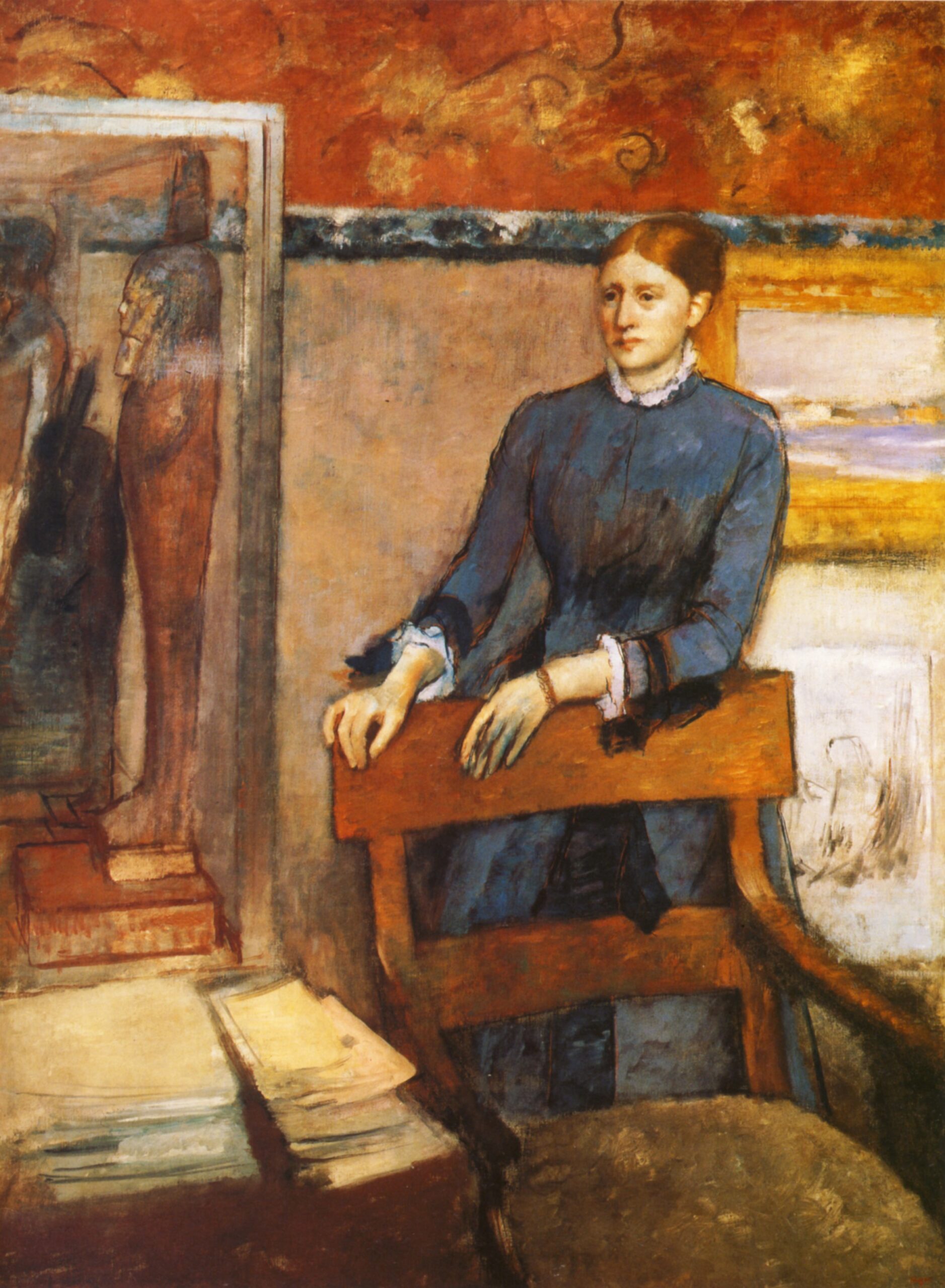 Helene Rouart in Her Father s Study (1886) - Edgar Degas Tablo