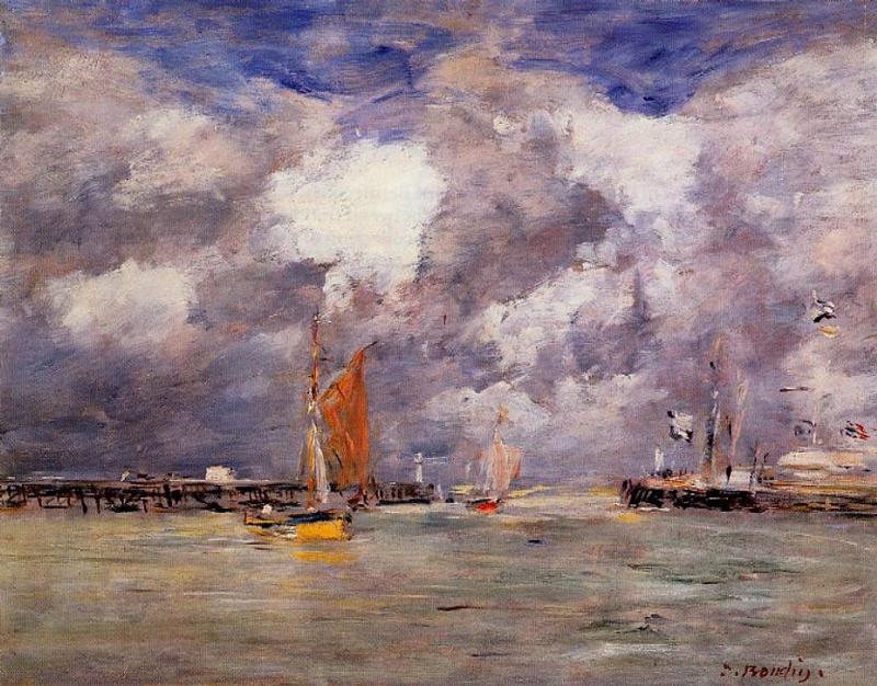 High Tide at Trouville (1894) - Eugène Boudin Tablo