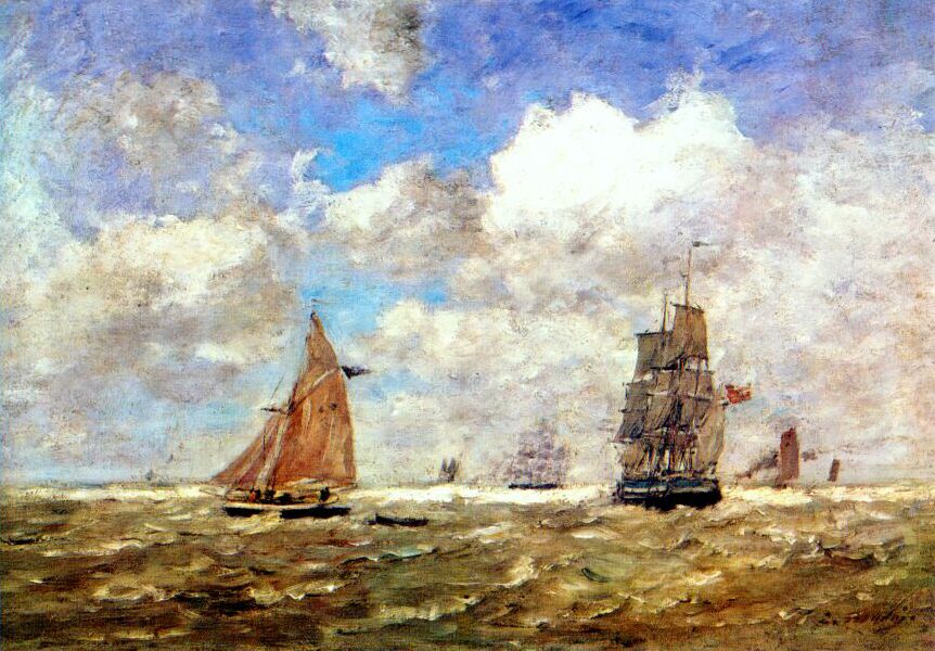 High seas (1875) - Eugène Boudin Tablo