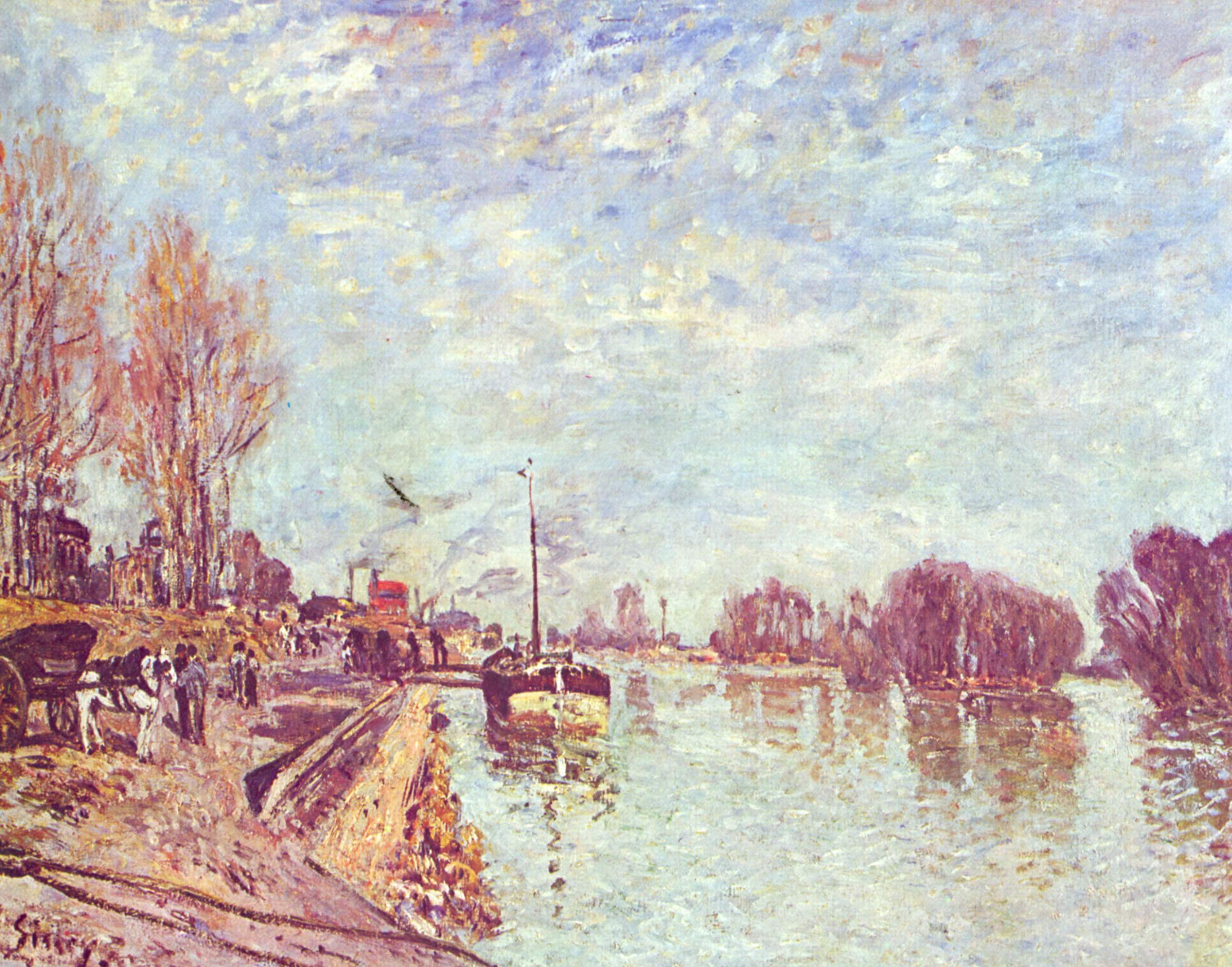 His at Suresne (1879) - Alfred Sisley Tablo