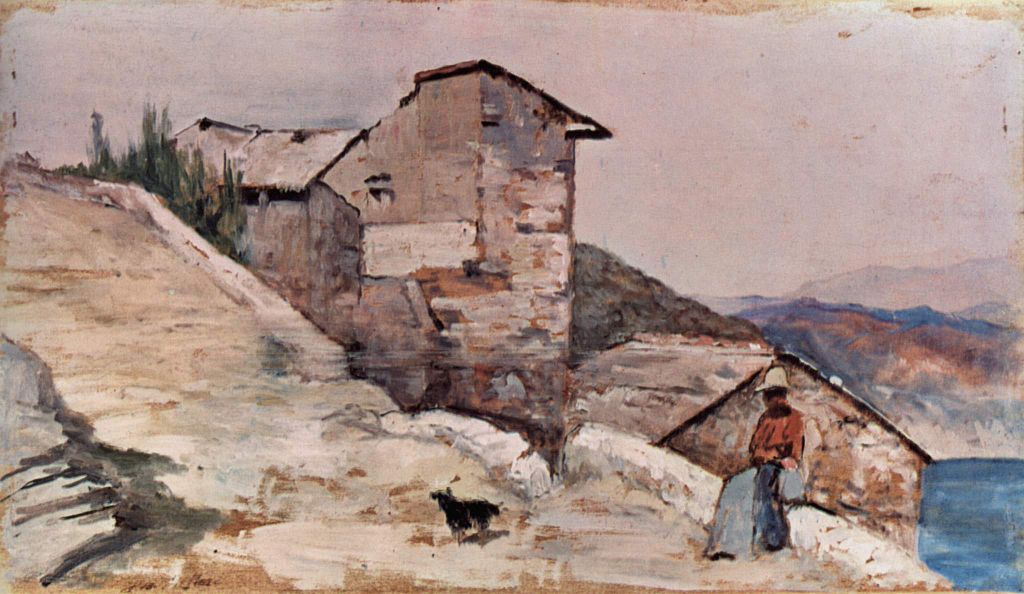 Homestead in the hills (1880) - Giovanni Fattori Tablo