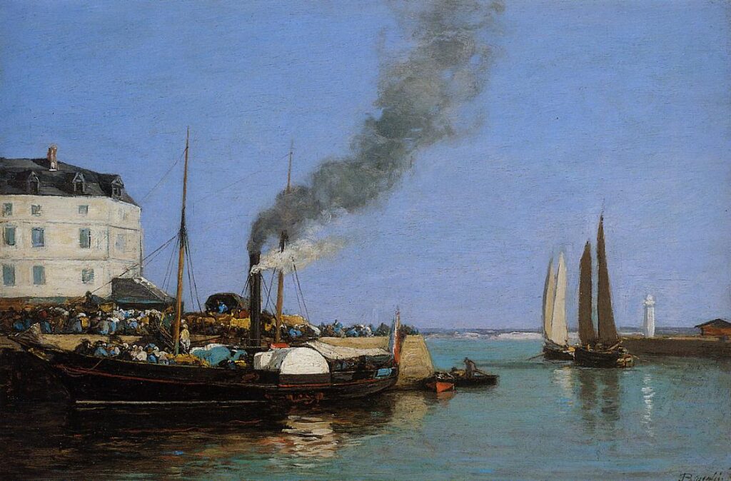 Honfleur. La Jetee - Eugène Boudin Tablo