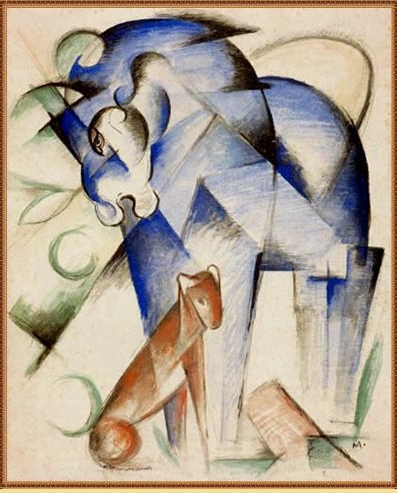 Horse and dog (1913) - Franz Marc Tablo