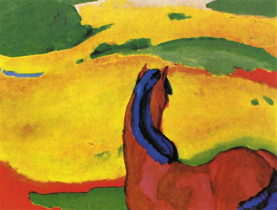Horse in a landscape (1910) - Franz Marc Tablo
