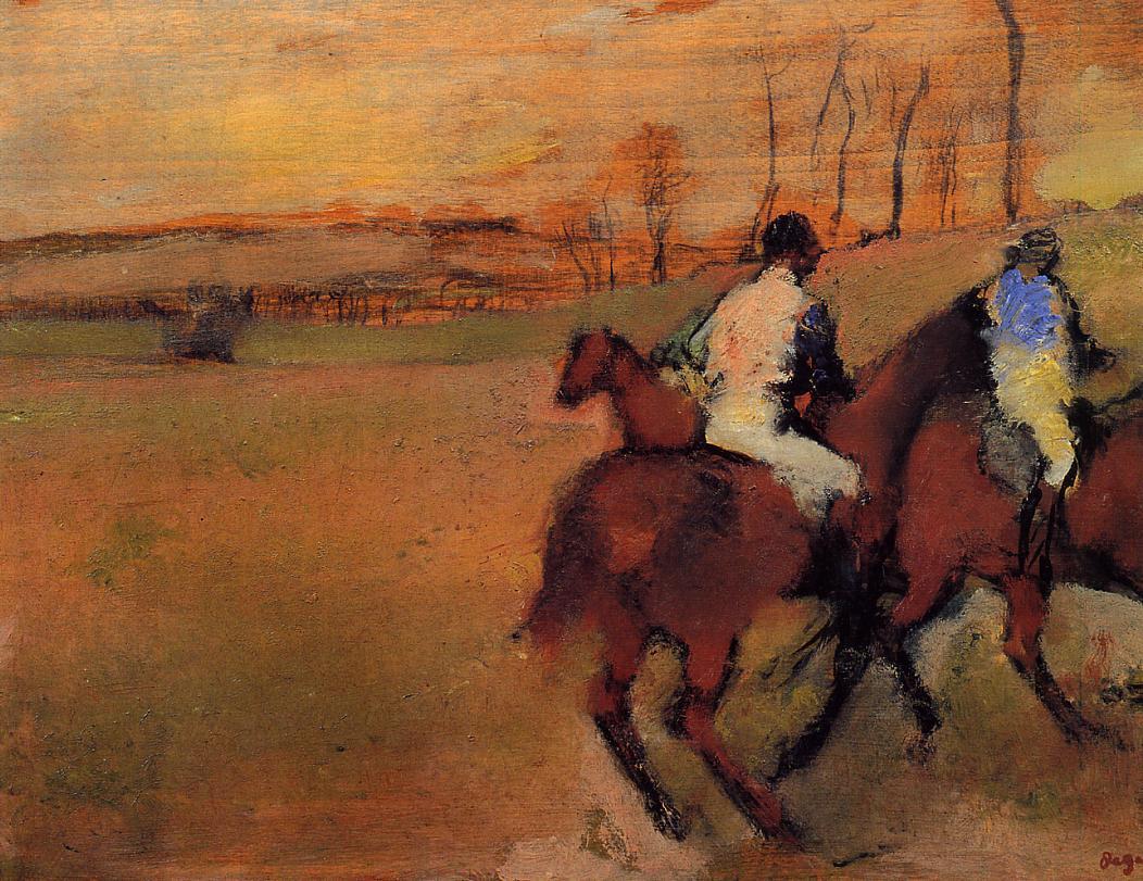 Horses and Jockeys (1886) - Edgar Degas Tablo