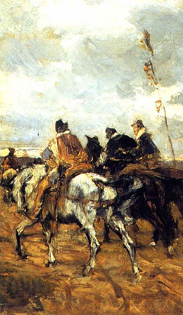 Horses and Knights - Giovanni Boldini Tablo