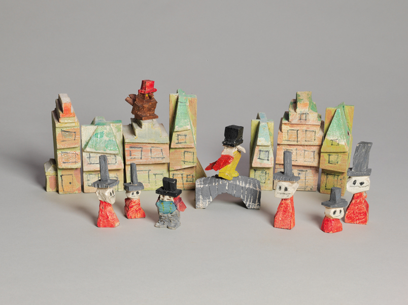 Houses and Figures (Birds with Hats) - Lyonel Feininger Tablo