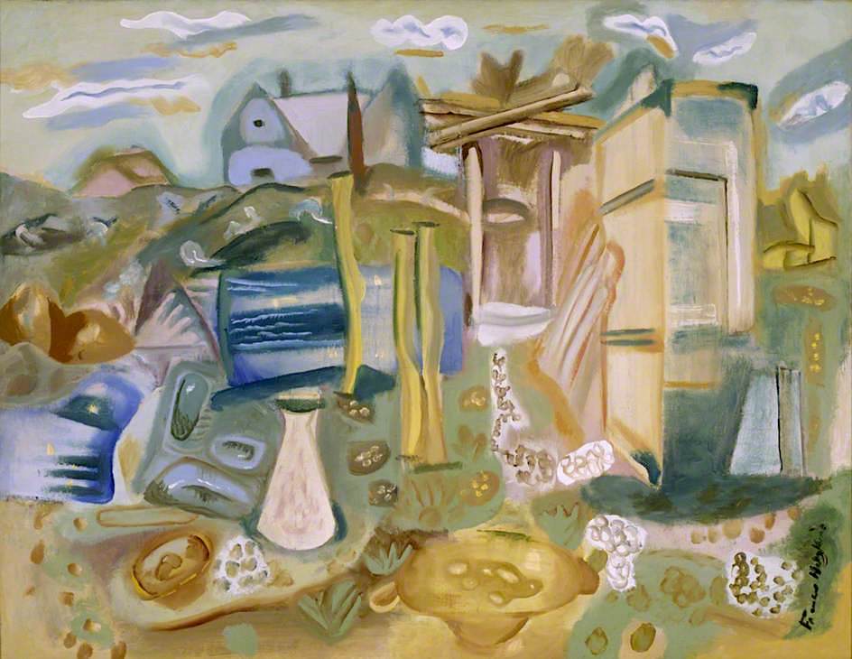 Houses and Outhouses, Purbeck - Frances Hodgkins Tablo