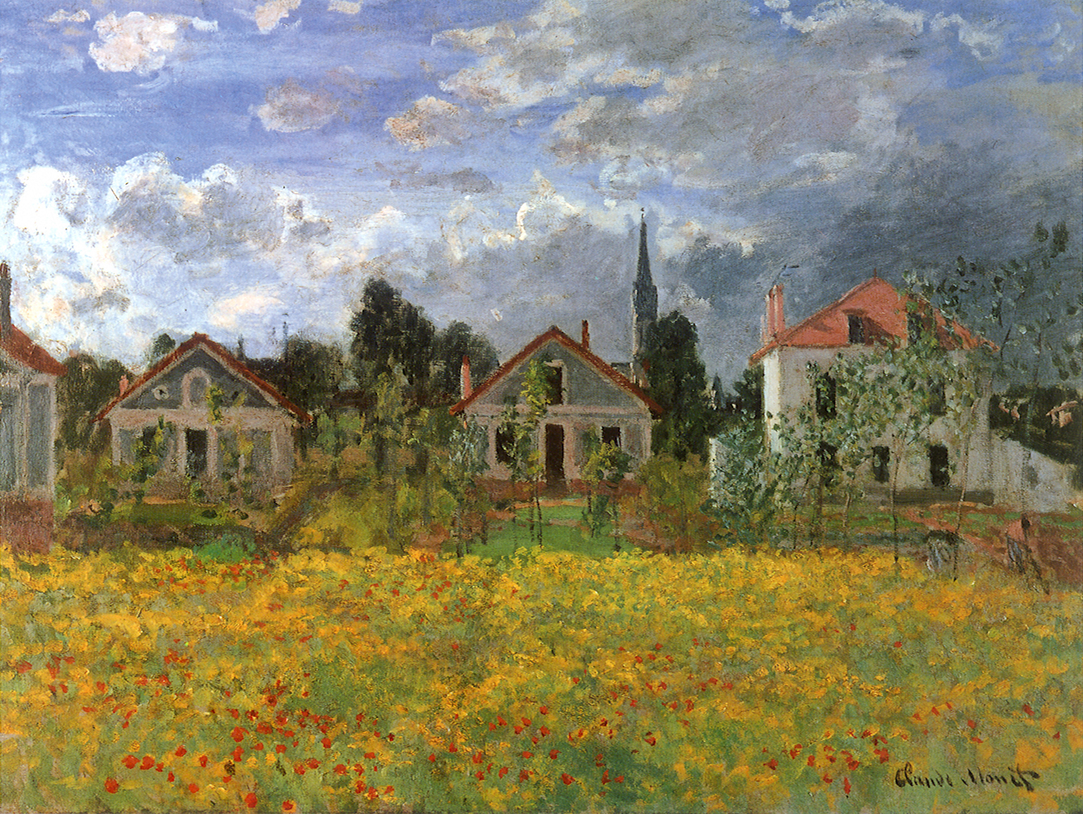 Houses at Argenteuil (1873) - Claude Monet Tablo