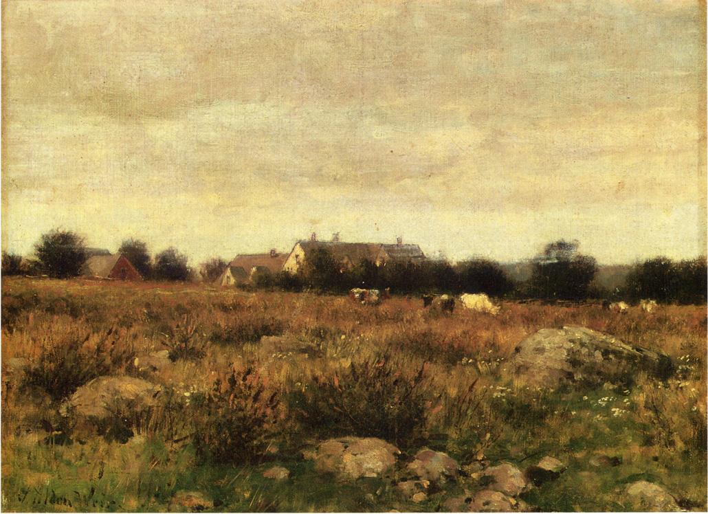 Houses in Pasture (1890) - Julian Alden Weir Tablo
