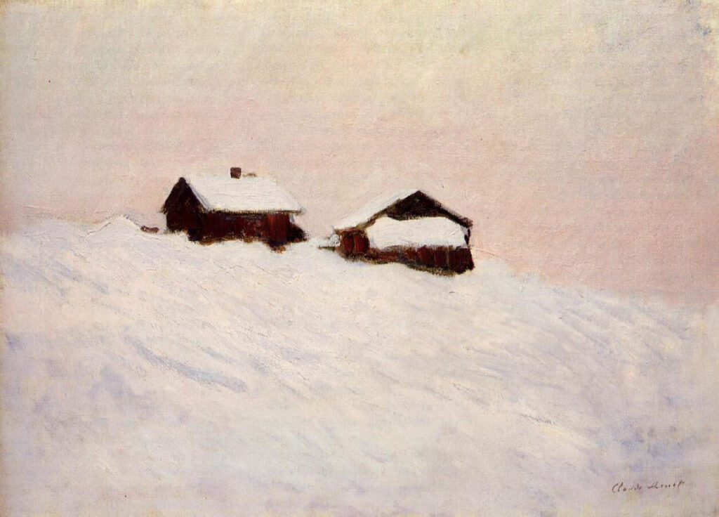 Houses in the Snow (1895) - Claude Monet Tablo