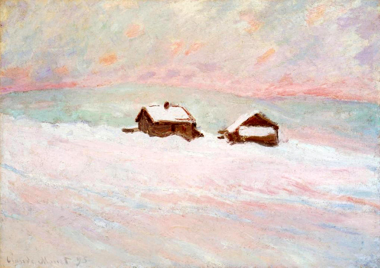 Houses in the Snow, Norway (1895) - Claude Monet Tablo