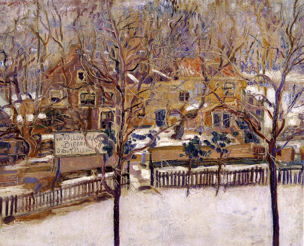 Houses in the snow print - Jan Sluyters Tablo