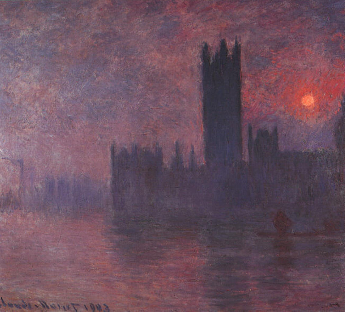 Houses of Parliament at Sunset (1903) - Claude Monet Tablo