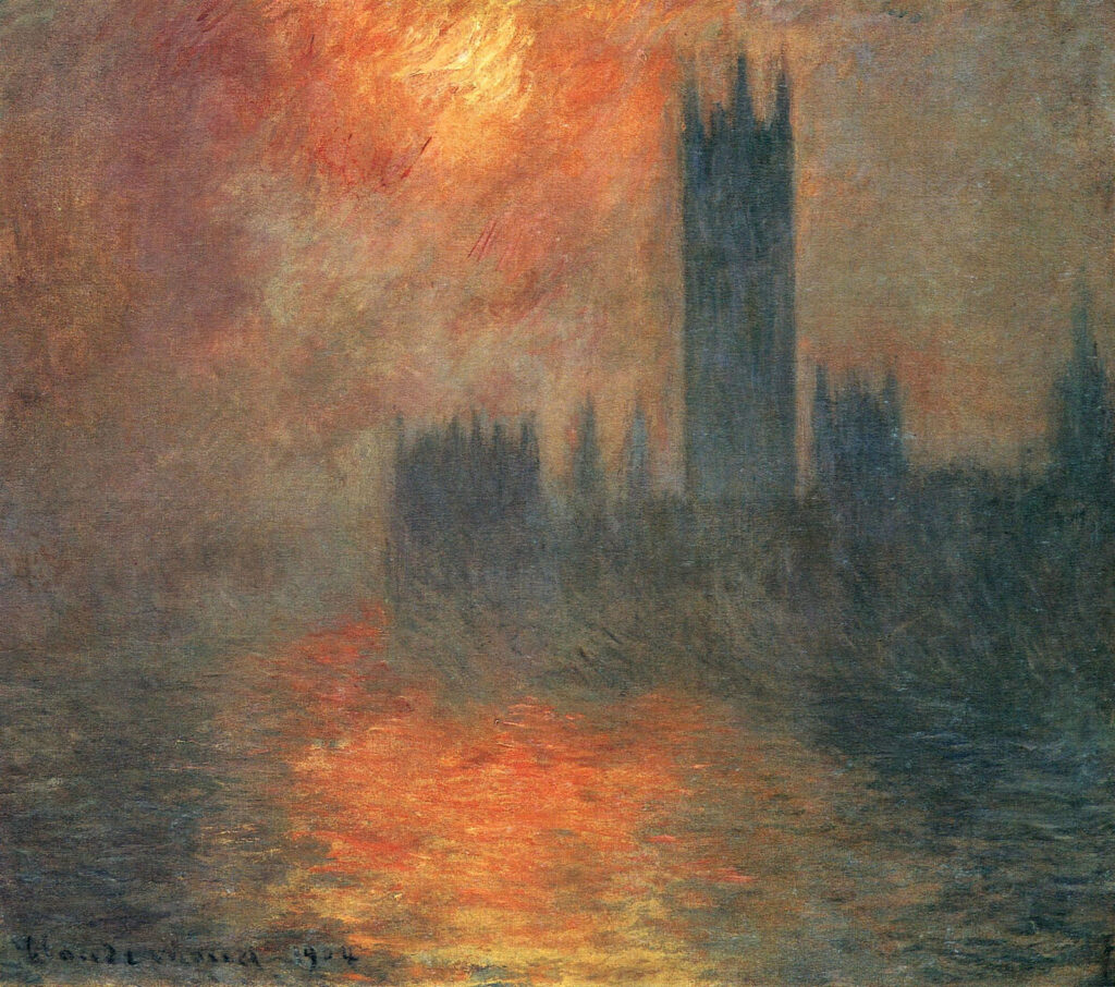 Houses of Parliament, Sunset (1904) - Claude Monet Tablo