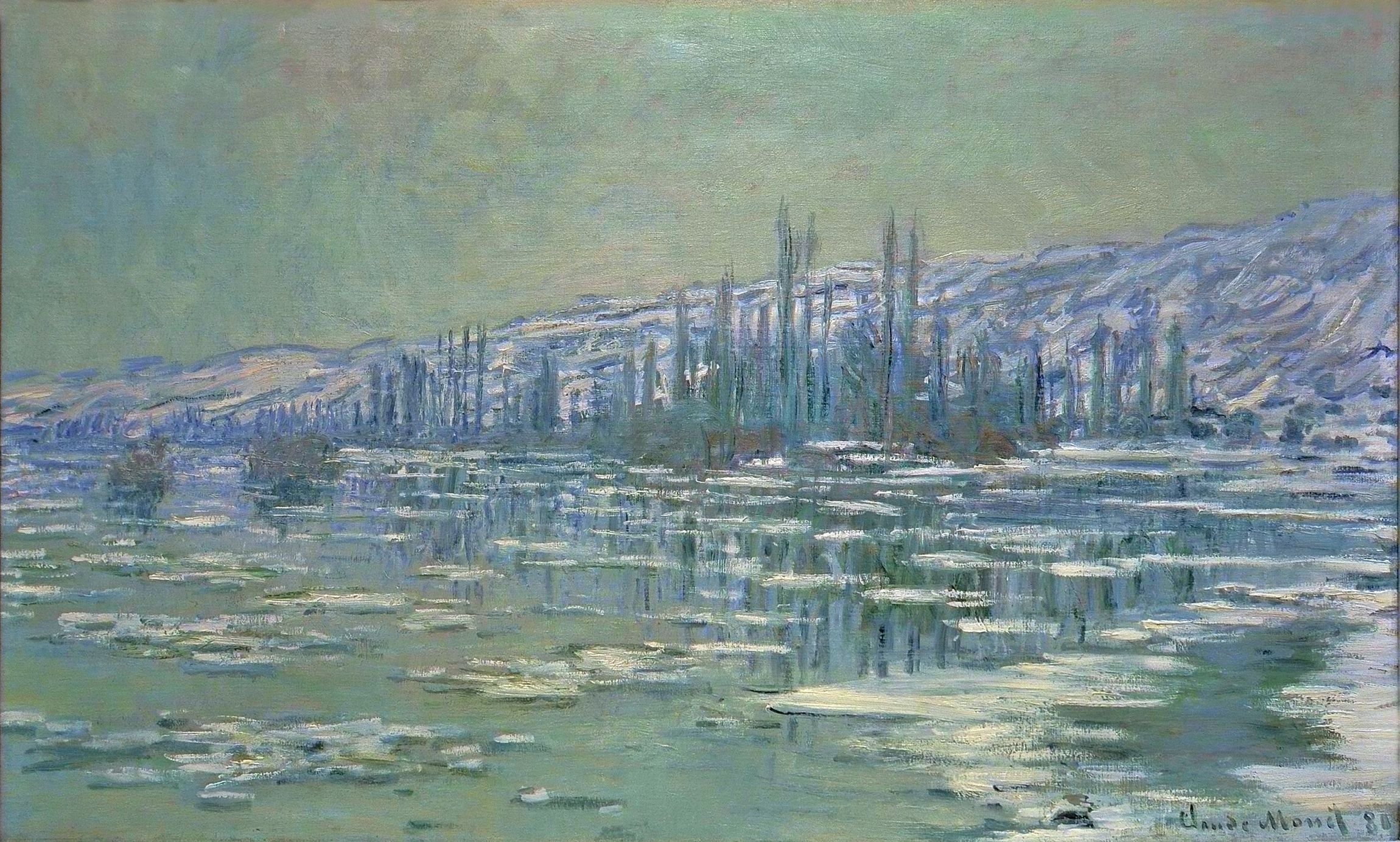Ice Floes on Siene (1880) - Claude Monet Tablo
