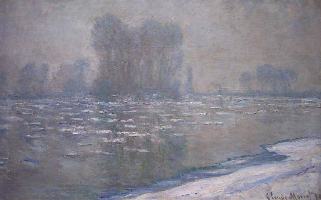 Ice Floes, Misty Morning (1894) - Claude Monet Tablo