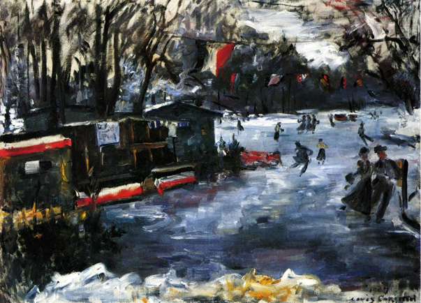 Ice Skating Rink in The Tiergarten Berlin (1909) - Lovis Corinth Tablo