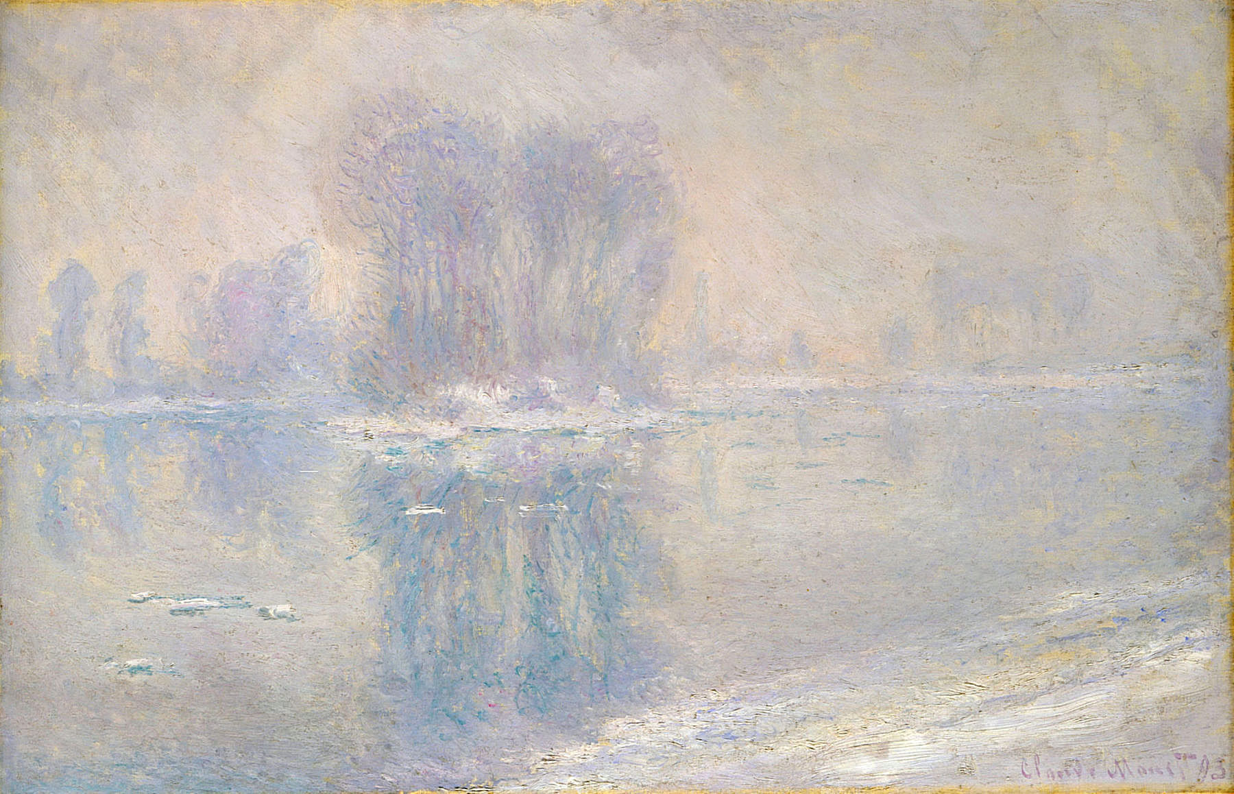 Ice on the Siene at Bennecourt (1897) - Claude Monet Tablo