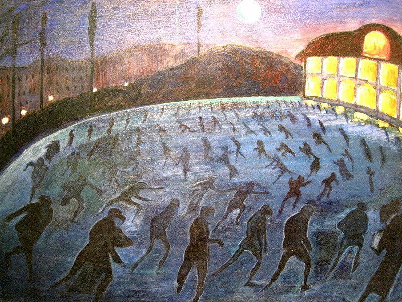 Ice rink - Marianne von Werefkin Tablo