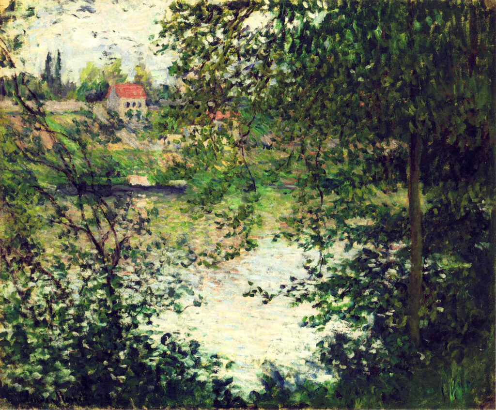 Ile de La Grande Jatte Through the Trees (1878) – Claude Monet Tablo