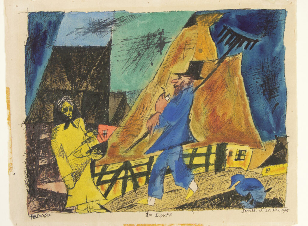 Im Dorfe - Lyonel Feininger Tablo