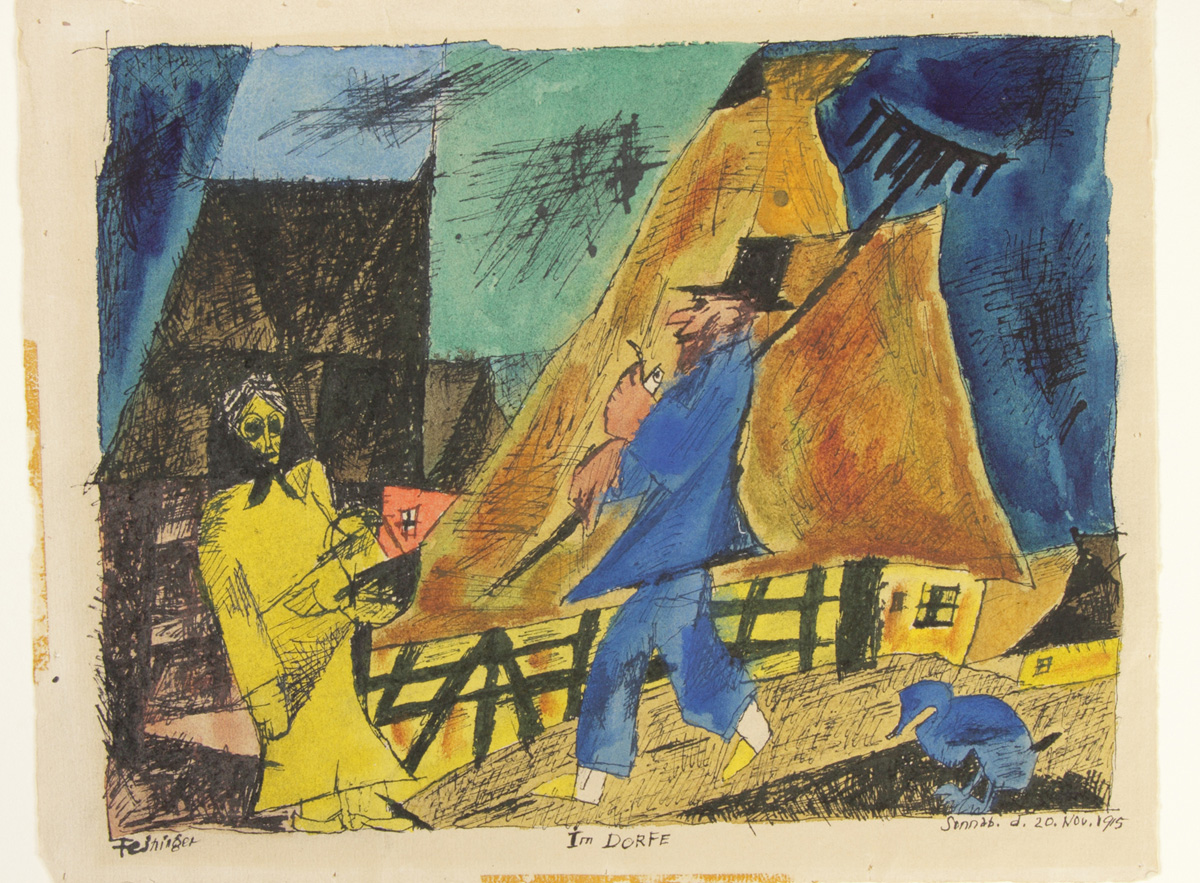 Im Dorfe - Lyonel Feininger Tablo