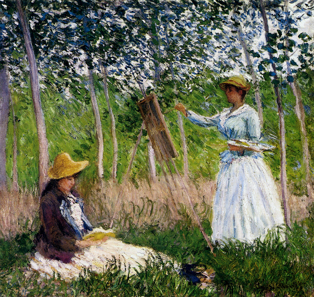 In The Woods At Giverny Blanche Hoschede (1887) - Claude Monet Tablo