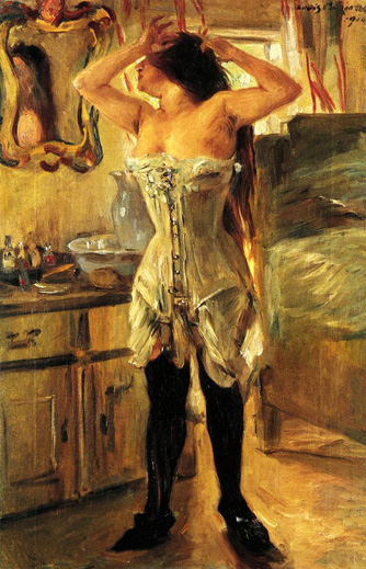 In a Corset (1910) - Lovis Corinth Tablo