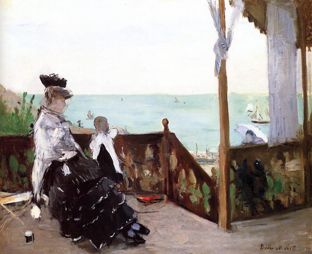 In a Villa at the Seaside (1874) – Berthe Morisot Tablo
