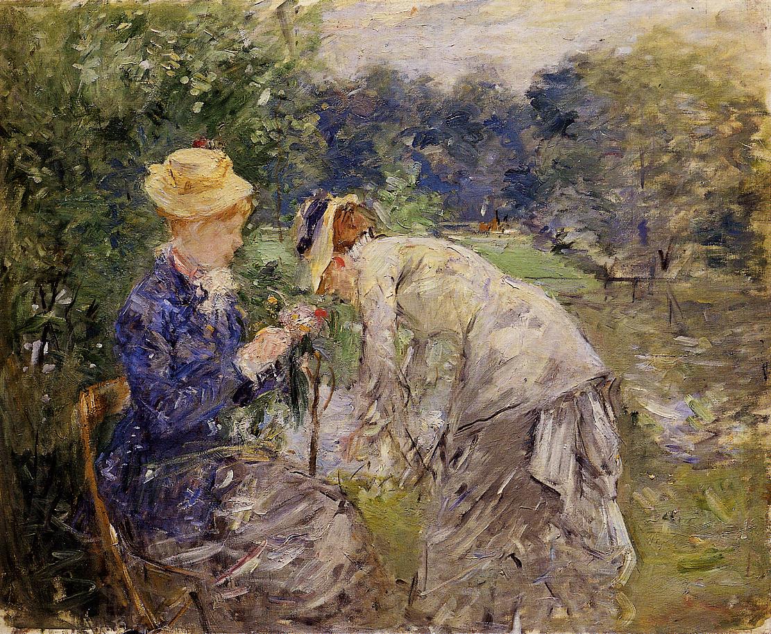 In the Bois de Boulogne (1879) - Berthe Morisot Tablo
