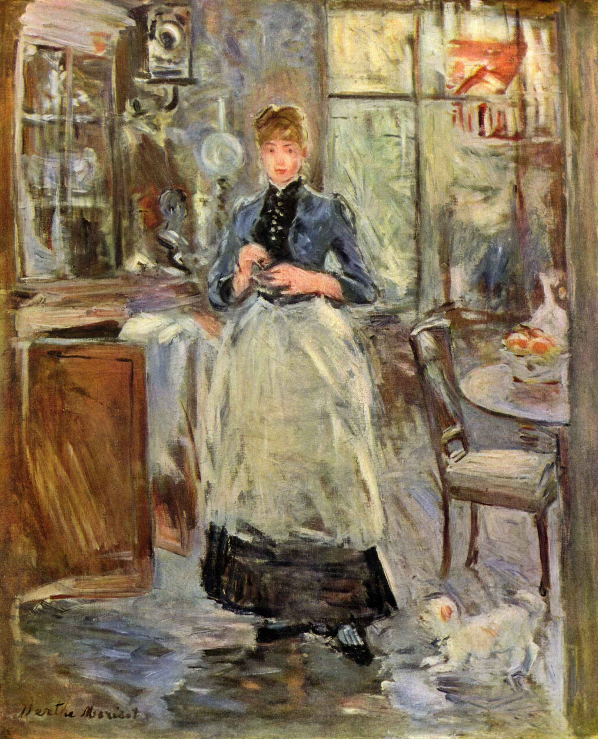 In the Dining Room (1875) - Berthe Morisot Tablo