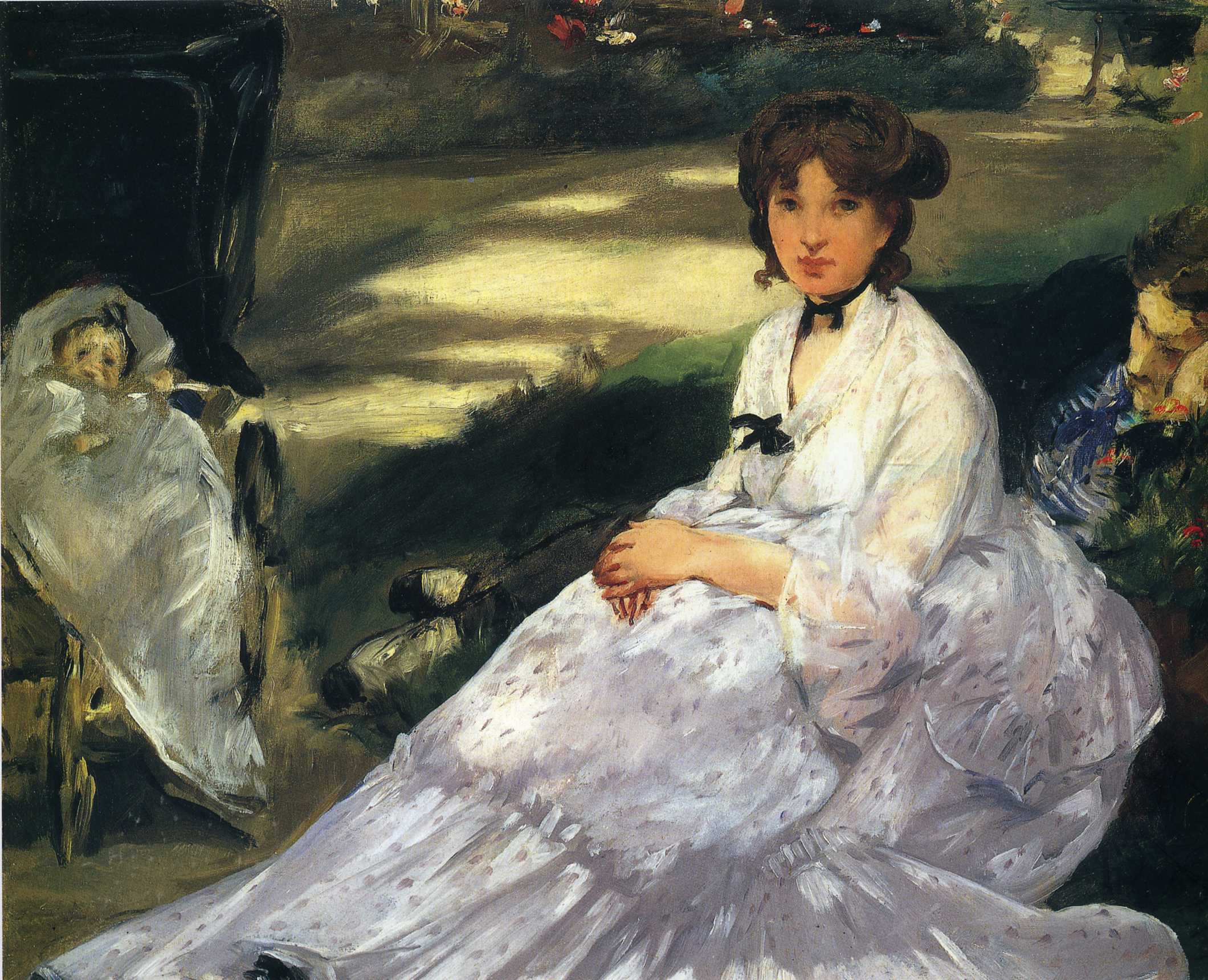 In the Garden (1870) - Edouard Manet Tablo