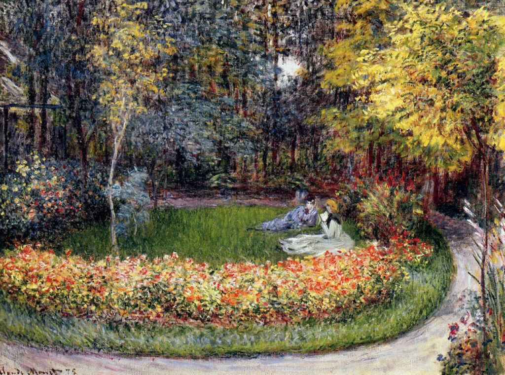 In the Garden (1875) - Claude Monet Tablo