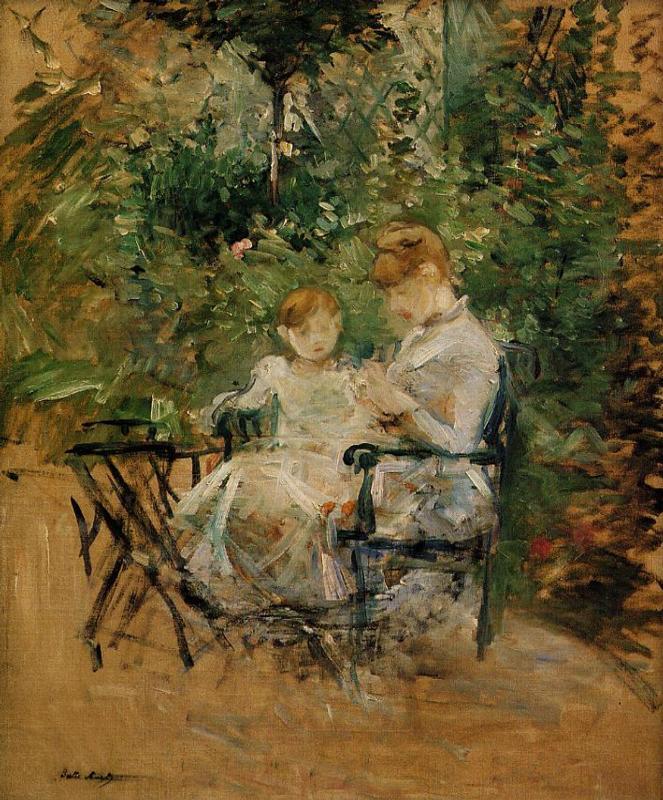 In the Garden (1885) - Berthe Morisot Tablo