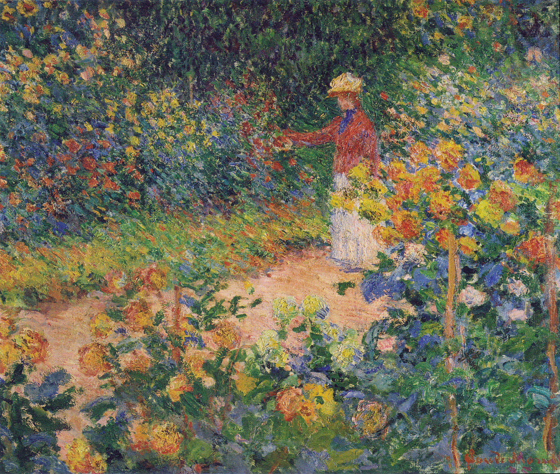 In the Garden (1895) - Claude Monet Tablo