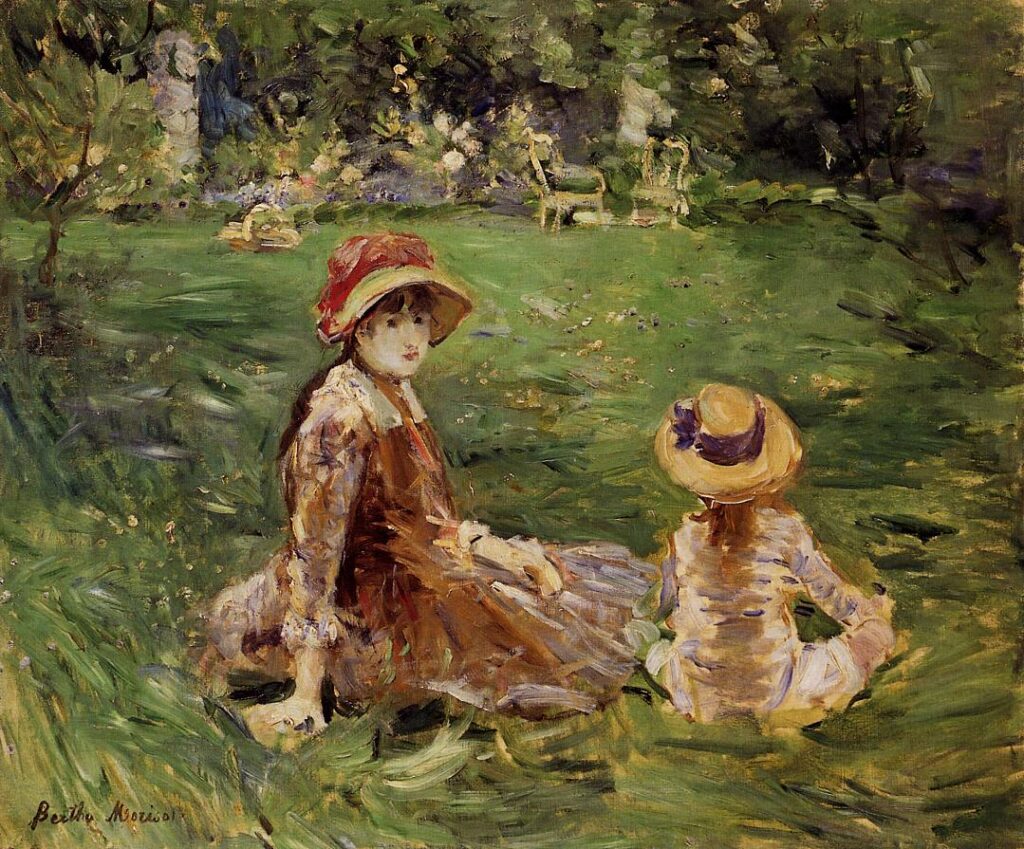 In the Garden at Maurecourt (1884) - Berthe Morisot Tablo
