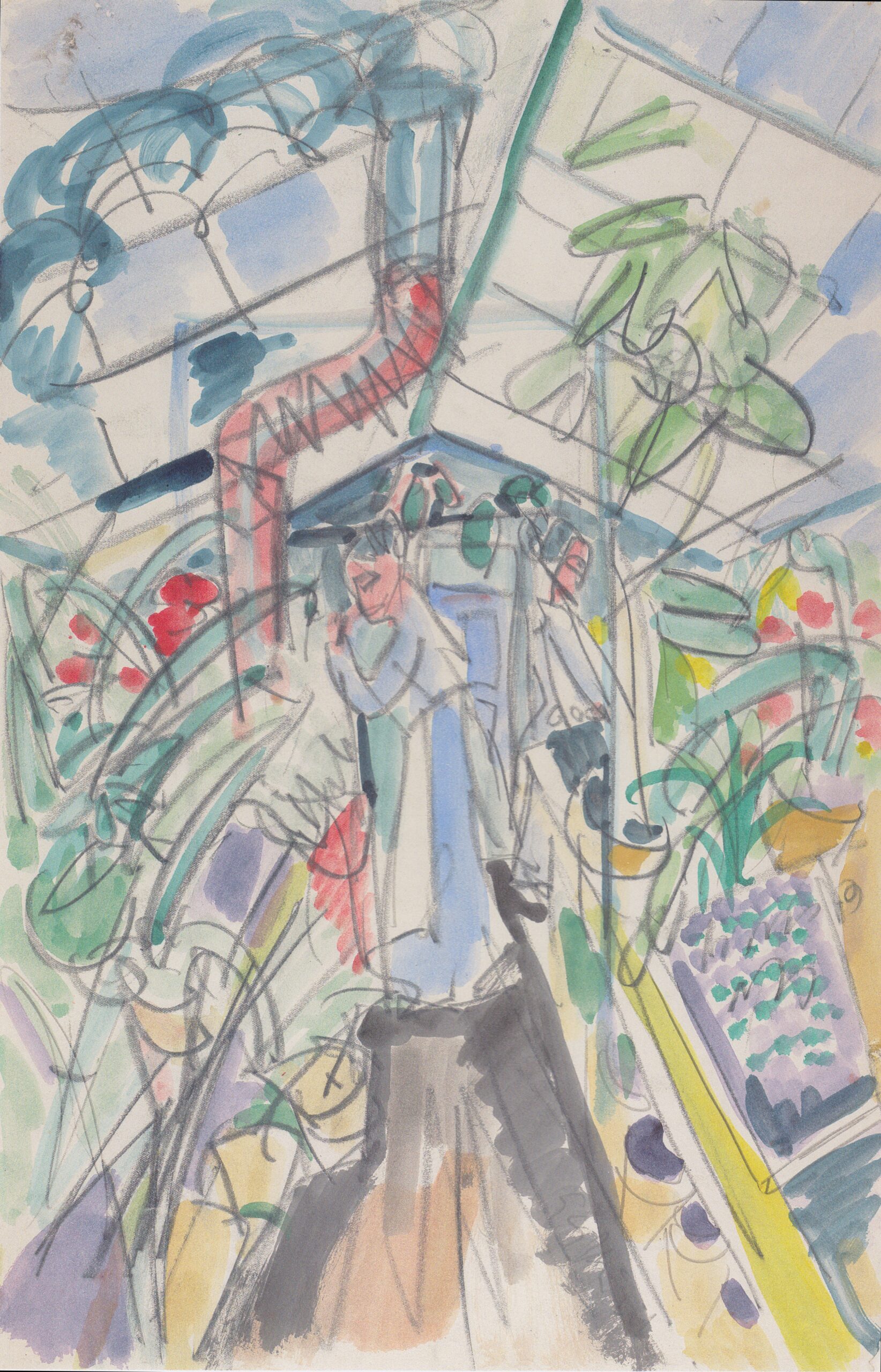 In the Greenhouse (1916) - Ernst Ludwig Kirchner Tablo