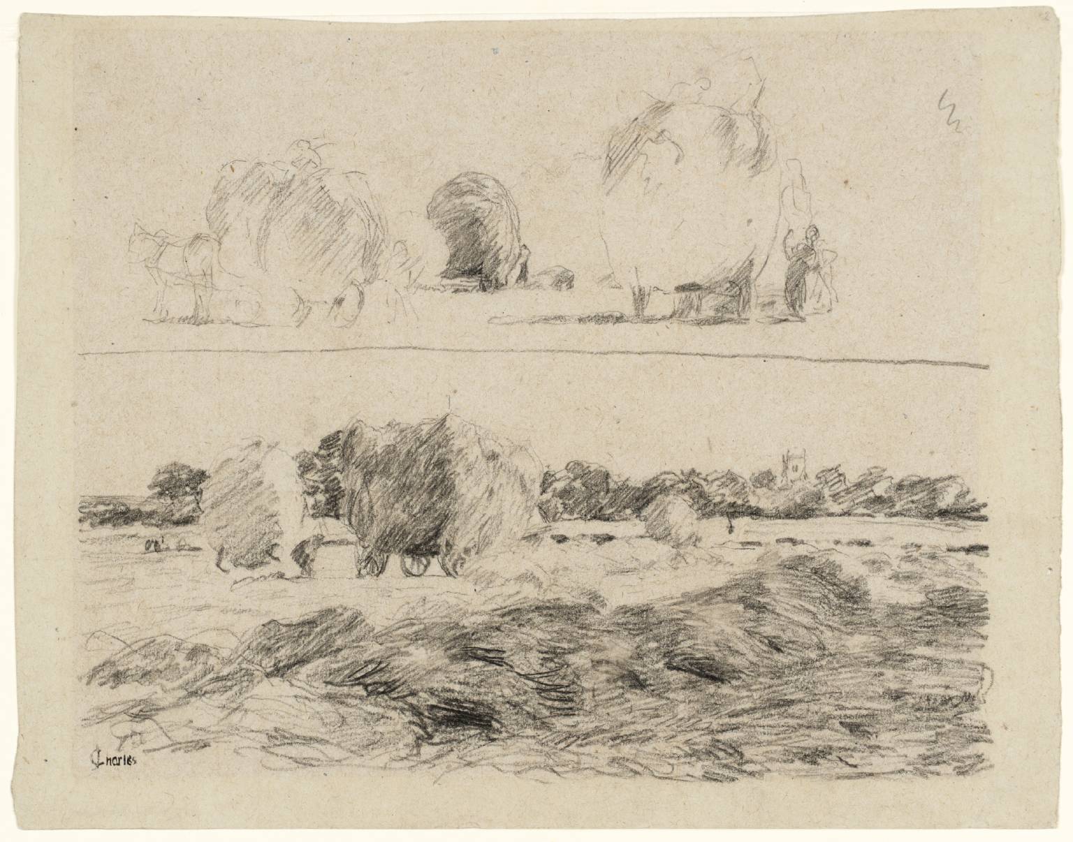 In the Hayfield Two Studies (1876) - James Charles Tablo