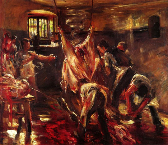 In the Slaughter House (1893) - Lovis Corinth Tablo