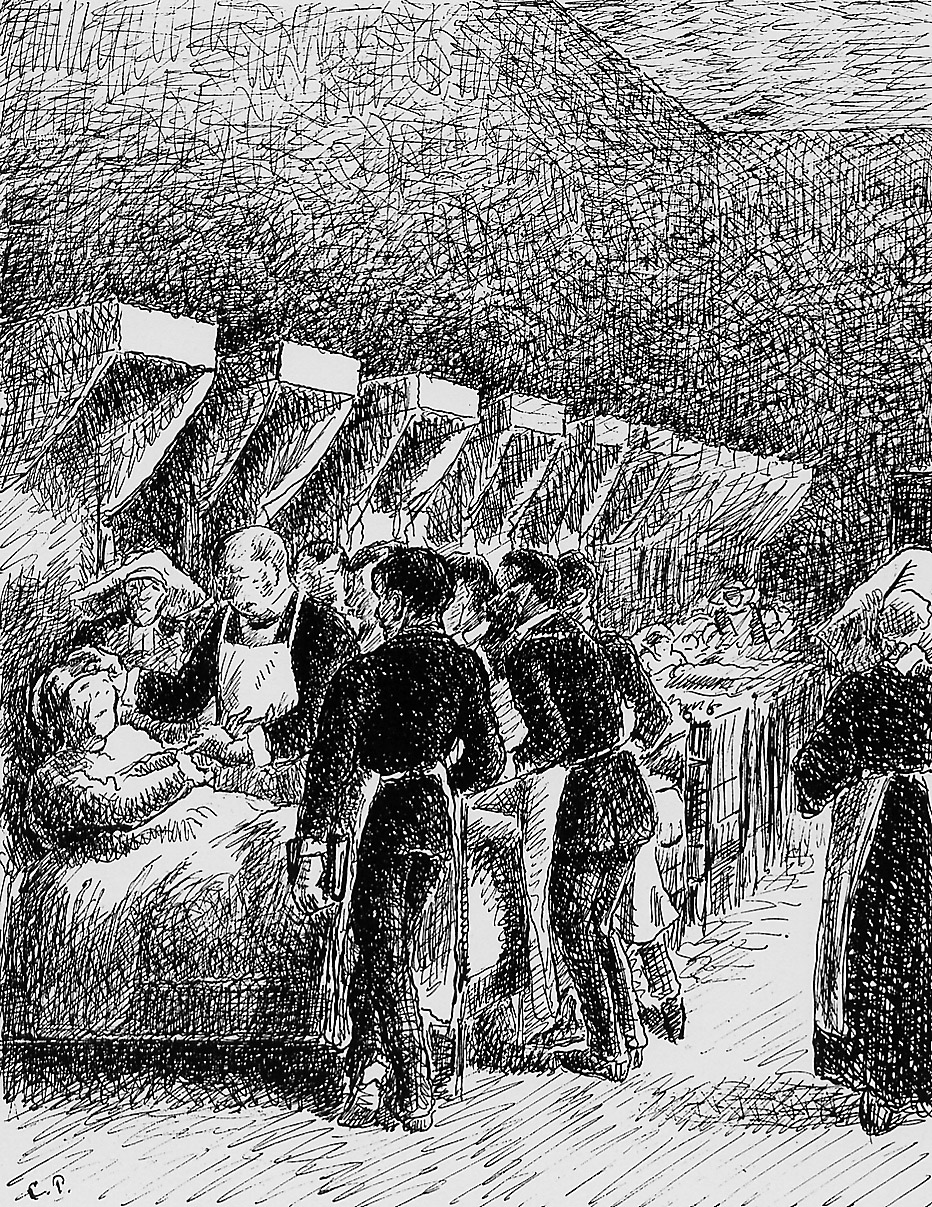 In the hospital - Camille Pissarro Tablo