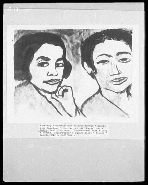 Indonesian couple (1921) - Emil Nolde Tablo