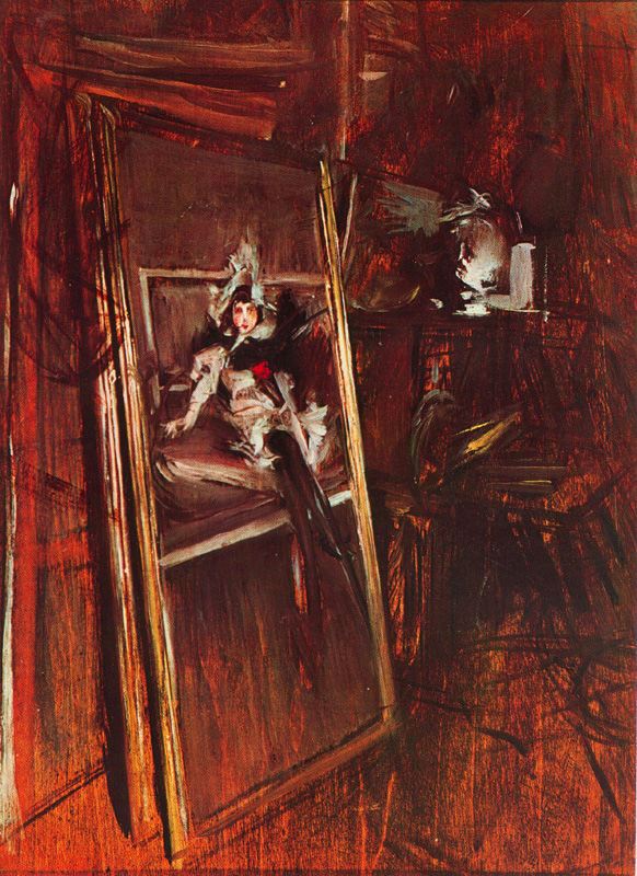Inside the Studio of the Painter with Errazuriz Damsel (1892) - Giovanni Boldini Tablo
