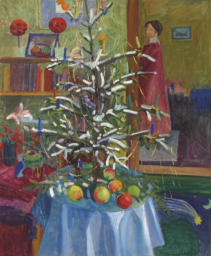 Interieur mit Weihnachtsbaum - Gabriele Münter Tablo