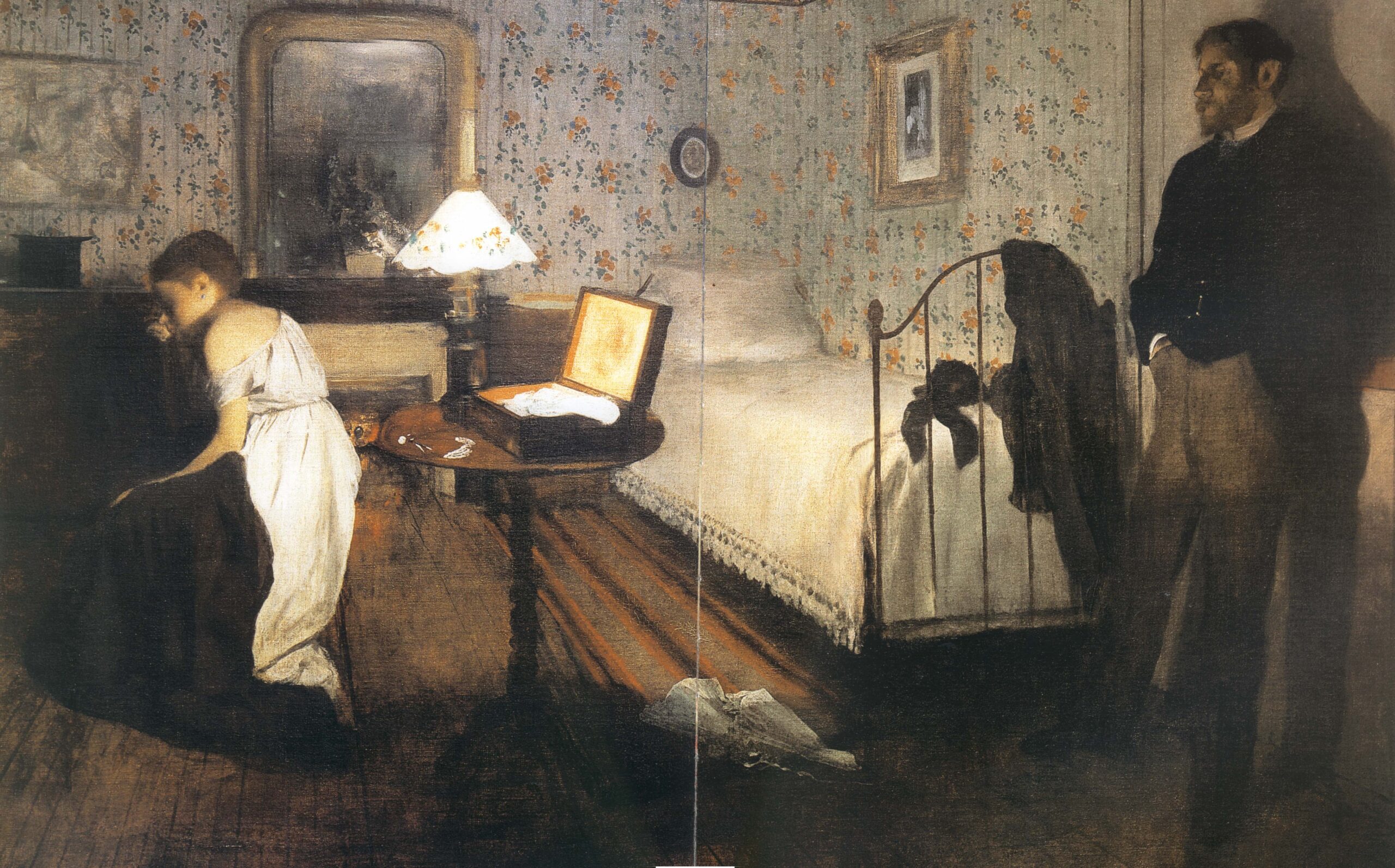 Interior (The Rape) (1868) - Edgar Degas Tablo