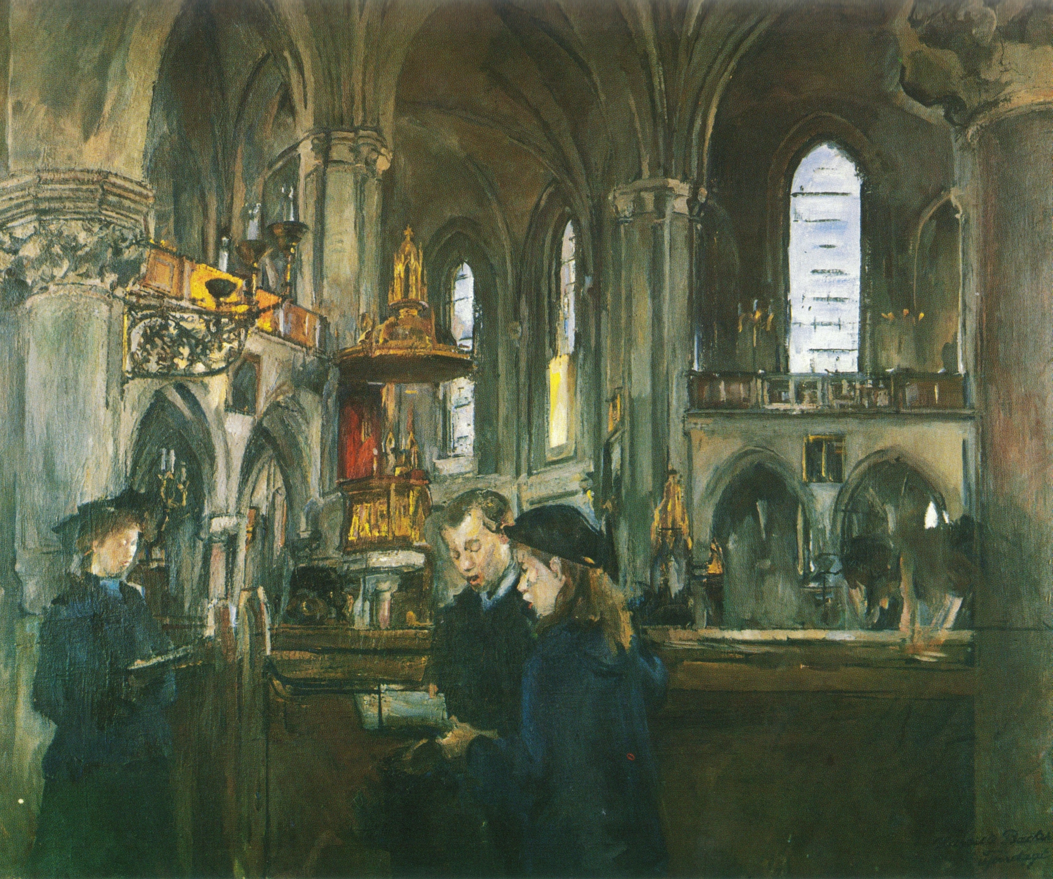 Interior from the Church Trefoldighetskirken (1904) - Harriet Backer Tablo
