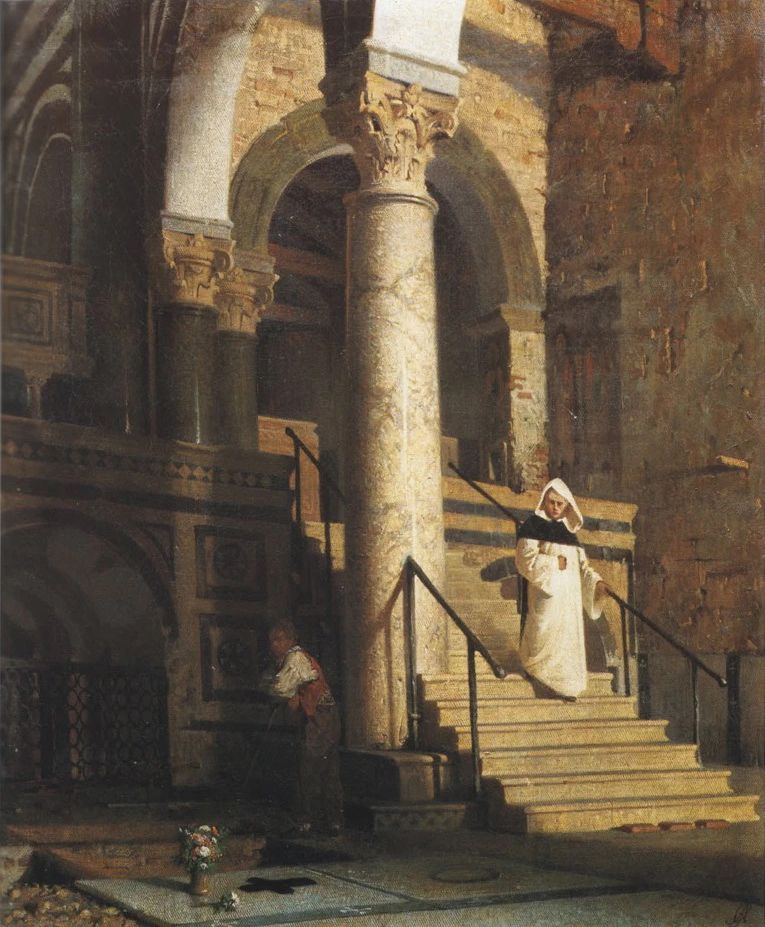 Interior of San Miniato (1861) - Giuseppe Abbati Tablo