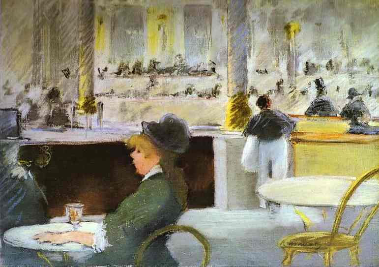 Interior of a Café (1880) - Edouard Manet Tablo