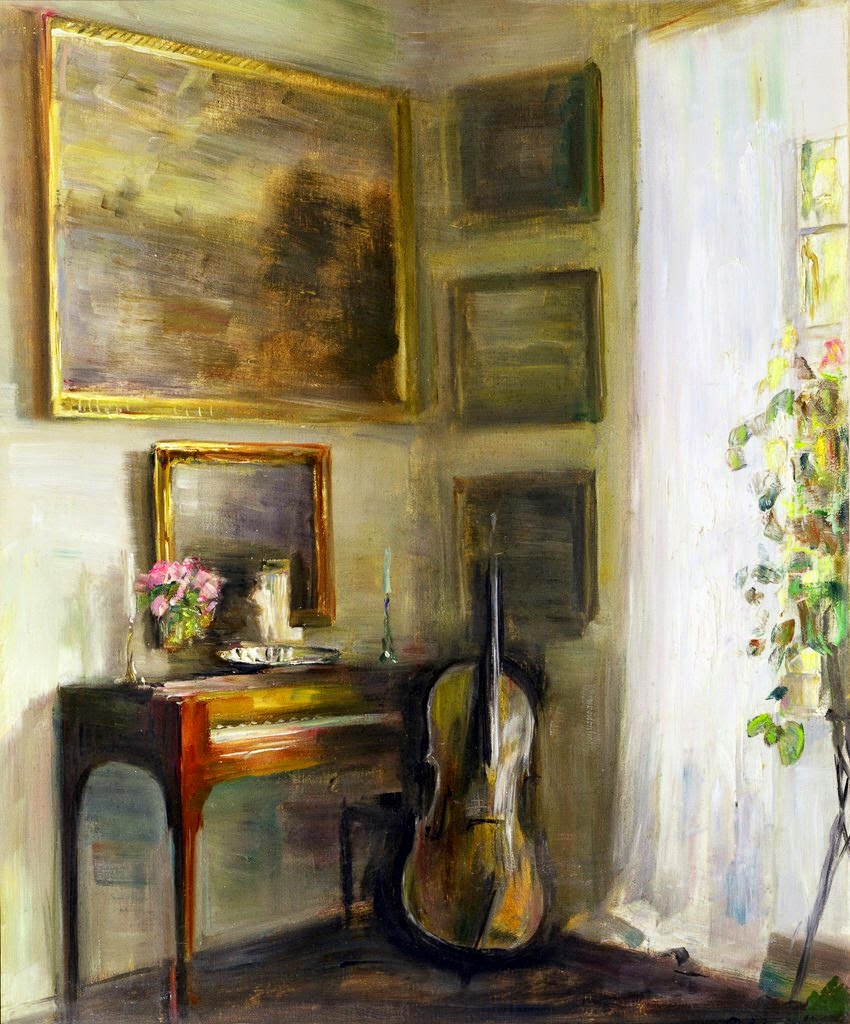 Interior with Cello and Spinet - Carl Holsøe Tablo