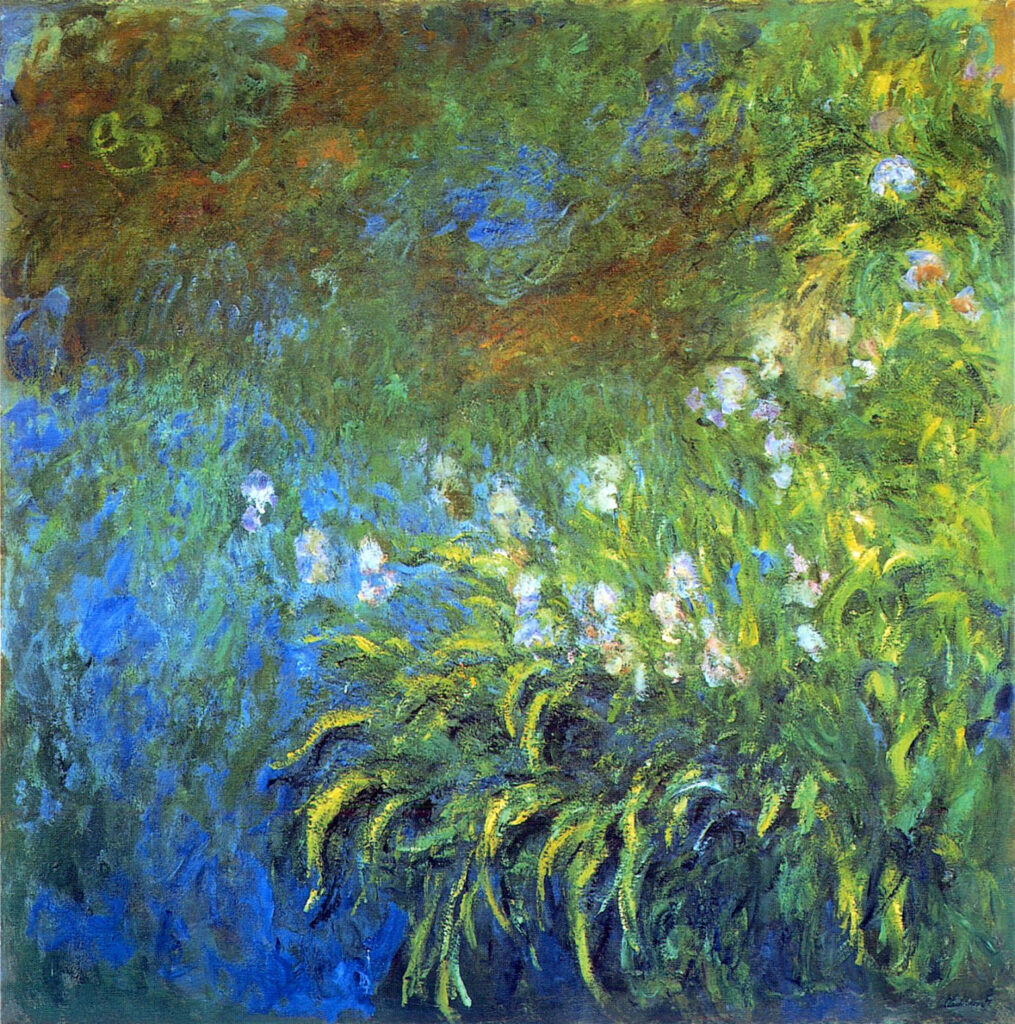 Iris at the Sea Rose Pond (1914) – Claude Monet Tablo